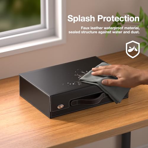 Image of 3900+ Trading Card Storage Box with Handle and Secure Lock, Black | 5-Row MTG Card Case, Commander Display Window, Secure Mechanical Lock, Portable Handle for Easy Transport, Sports Collectors