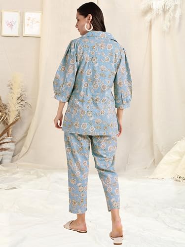 Image of MIRCHI FASHION Pure Cotton Kurta with Shrug Set | 3 Piece Cordset with Jacket & Pant | Ethnic Work Wear & Travel Wear Co-ord Set