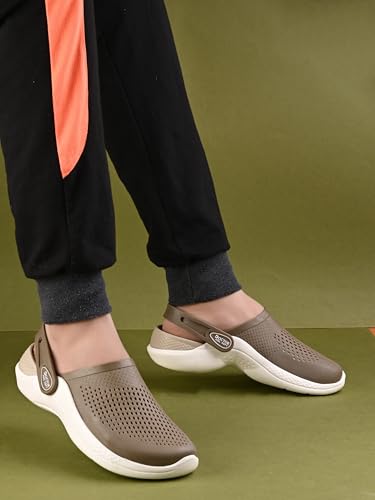 Image of Men EVA Clogs with Adjustable Back Strap | Lightweight Cushioned Footbed | Anti-Slip Sole | Everyday Wear Indoor & Outdoor Sandals for Men