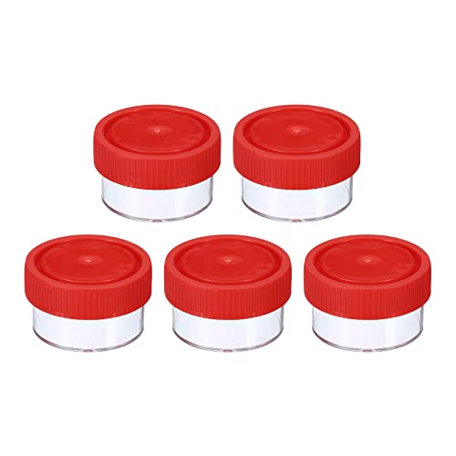 PATIKIL 20mL Tazze, 5pz Contenitori Perdita Prova Vite Tappo per Laboratorio Casa, Rosso