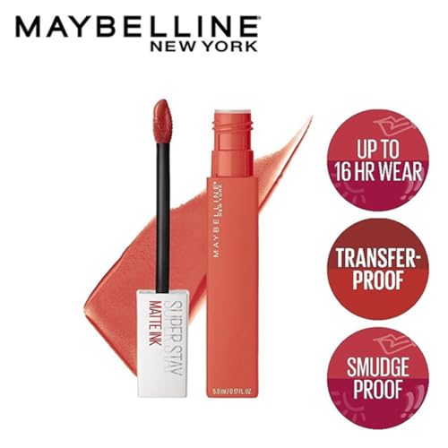 Image of Maybelline New York SuperStay Matte Ink Liquid Lipstick - 210 Versatile, Highly pigmented, Transfer Proof & Fade Proof. Maybelline New York SuperStay Matte Ink Liquid Lipstick Lasts Up To 16Hr | 5ml