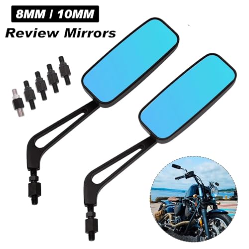 Espejos retrovisores de 8 y 10 mm con visión clara para moto chopper y cruiser 2