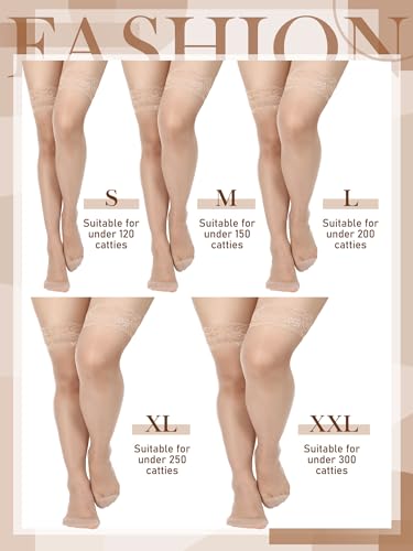 Image of Boao Women Thigh High Stockings Anti-skid Silicone Lace Stockings Silk Stocking Tights for Women and Girls Supplies