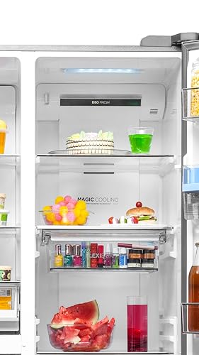 Image of Haier 592 L, Wi-Fi enabled Water Dispenser Frost Free, 3-Door Side by Side Refrigerator with 83% Convertible Fridge Space & Expert Inverter Technology (HRT-683WGKU1-1, Graphite Black, 2025 Model)