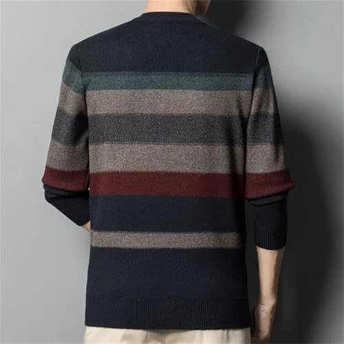 Men's Pullover Sweaters Vintage Casual Round Neck Thicken Knitted Pullovers Tops2