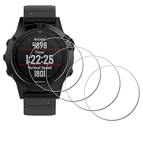 iDaPro [4 unidades] Protector de pantalla Aplicable para Garmin fenix 5 reloj 【No para fenix 5 plus】, cristal templado antiarañazos, sin burbujas