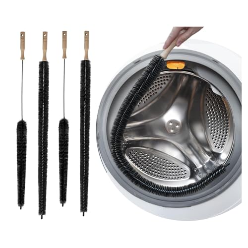 Lot de 4 brosses de nettoyage pour grille d'aération de sèche-linge, brosse pour machine à laver, kit de nettoyage pour sèche-linge, brosse anti-peluches,...