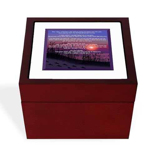 CafePress Footprints in The Sand Memory Keepsake Jewelry Box, 5'x5'x3.75'
