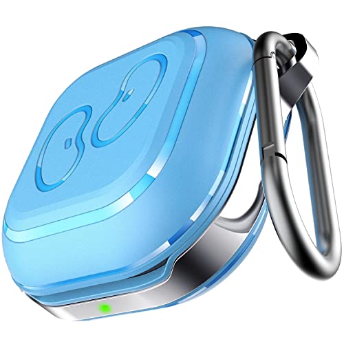 KINGRUNNING for Galaxy Buds 2 Case (2021)/Galaxy Buds Pro Case (2021)/Galaxy Buds Live Case Cover (2020), Alloy Shockproof TPU Case with Carabiner Compatible for Samsung Earbuds, Blue