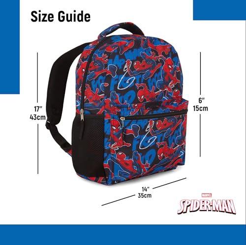 Marvel Comics Spiderman School Backpack - Avengers, Spiderman, Captain America, Hulk - Officially Licensed Bookbag for Kids Boys Girls and Adults - Laptop and Lunchbox Compatible (Black Spiderman)4