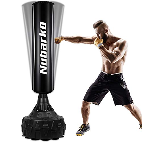 NUBARKO Freestanding Punching Bag 67''- 182lb Heavy Boxing Bag with Suction Cup Base for Adult Youth - Men Stand Kickboxing Bags Kick Punch Bag