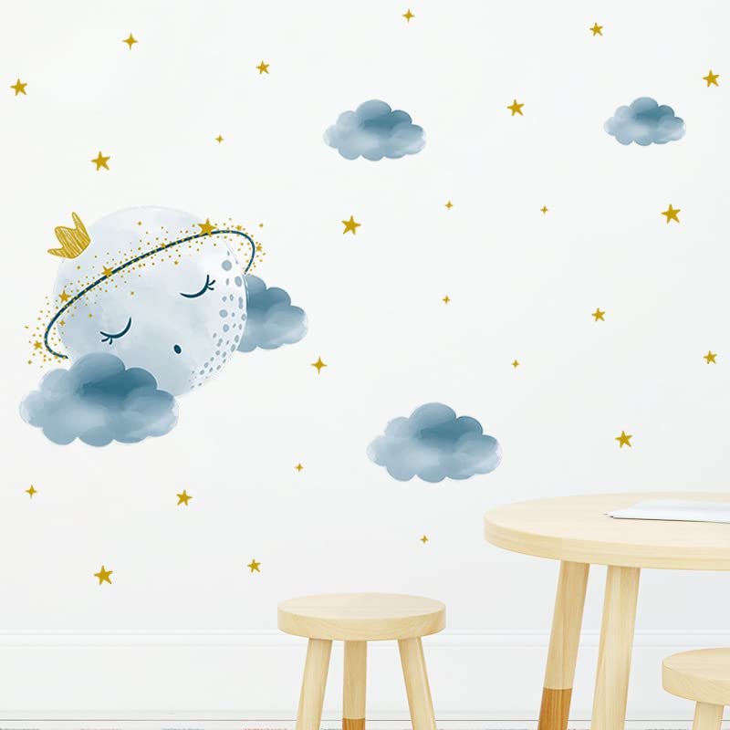 Immagine Delle Stelle Graziose E Delle Nuvole Che Appendono Decorazione Per I Bambini Immagine