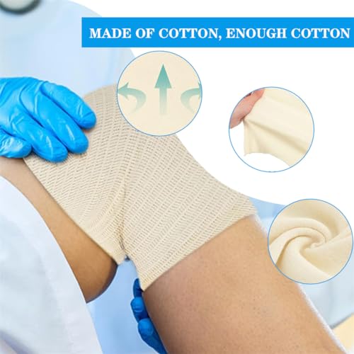 elasticated tubular support bandage cotton stockinette tubing size f reusable compression sport bandage roll for arm leg knee 39 inch x 546 yard