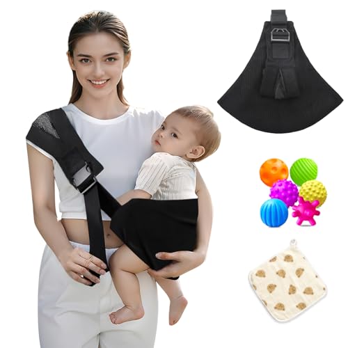 Baby Sling Carrier for Toddler, Baby Sling, Adjustable Front & Back with Non-Slip Hip Seat, Portable Lightweight & Breathable Ergonomic Design,...