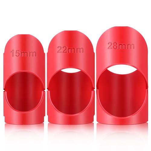 Hiboom Pipe Lagging Insulation Foam Cutter Tool - Ideal for 15mm, 22mm, 28mm Lagging - Mitre Tool for 45 Degree Angles (Red)