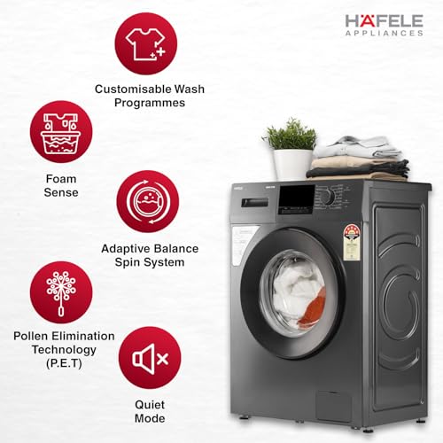 Image of HAFELE AMARA 7 kg 5 Star, Premium Fully Automatic Front-Load washing machine engineered using German technology, comes with Steam Shield and Hexa Wash Design