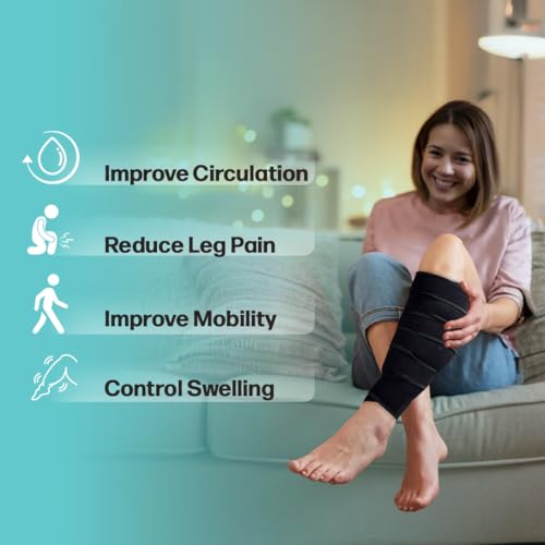 Beltwell® Adjustable Lymphedema Calf Compression Wrap for Swelling, Edema, Lipedema, Circulation, Heaviness, Pain - Easy to put on4