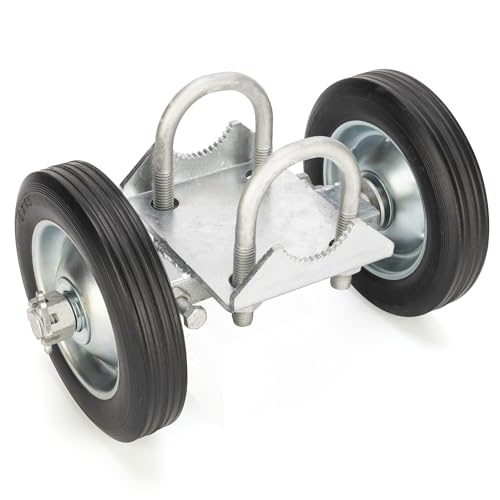 Image of HILLMASTER 6in Rolling Gate Wheel Carrier for Chain Link Fence, Heavy Duty Gate Helper Wheel Gate Caster Kits for Driveway Tube,Gate Support Wheel Rut Runner-2 Rubber Wheels for Rolling /Sliding Gates