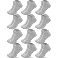 Duufin 12 Pairs Kids Ankle Socks Boys Girls Athletic Sock Low Cut Half Cushion Kids Socks