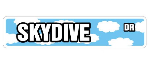 Skydive Street Sign Childrens Name Room Sign | Indoor/Outdoor | 18" Wide