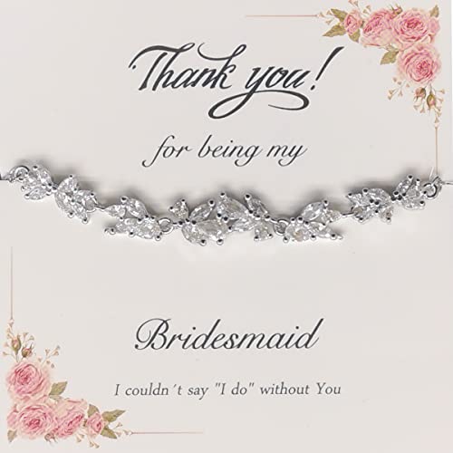 Bridesmaid Bracelet Cubic Zirconia Bracelet for Wedding Day Bridesmaid Jewelry Thank You Gift