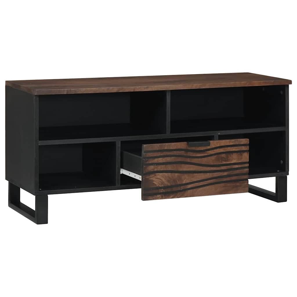 Mobile TV basso in noce, 105 x 33 x 46 cm, in legno
