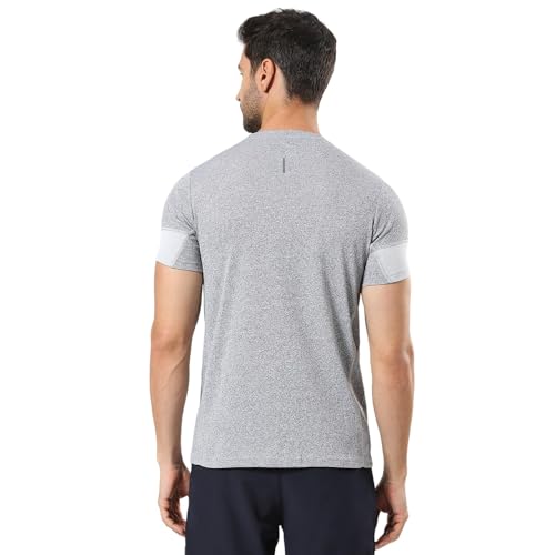 Image of berge' Men's Melange Polyester Dry Fit Textured Western Tshirts for Men, Quick Drying & Breathable Fabric, Gym Wear & Workout Tees|Half Sleeve T-Shirt|Running Tshirts for Men| Sports T Shirt