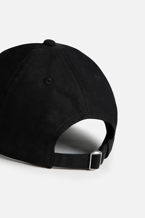 Image of BTS Printed Baseball Cap for Men Women Teens | Adjustable Korean Style K-Pop Hat | Casual Sports Streetwear Fashion Cap for Travel Gym Concert Outdoor Black