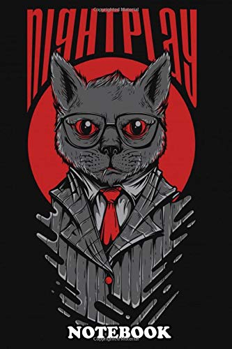 Notebook: Cat In Glasses Ands Suit , Journal for Writing, College Ruled Size 6" x 9", 110 Pages