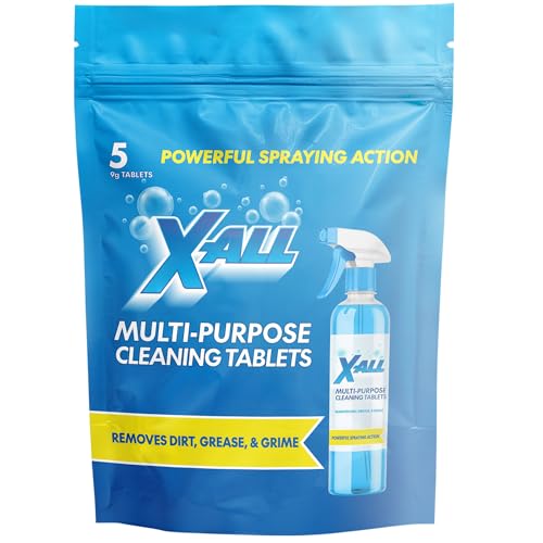 X-ALL Multi-Purpose Cleaning Tablets Streak-Free Shine and Deep Cleaning Tablet for Home on All Surfaces 5x Tablets Only