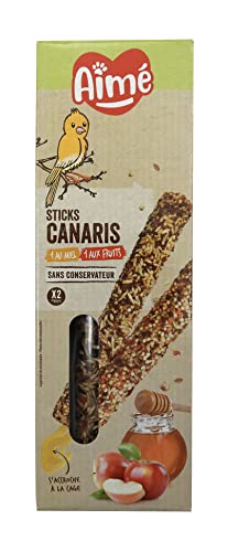 Aime Baguettes au Miel/aux Fruits pour Canaris/Friandises pour Oiseaux/2 Baguettes Croustillantes