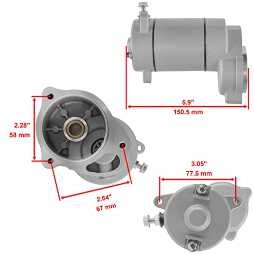 Caltric Starter with Drive Bendix and Relay Solenoid Compatible with Polaris Xpress 300 400L 1996 1997 1998 1999 2000 2001 2002 miniatura 2