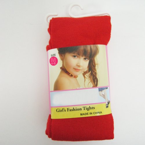 Red Girls Kids Footed Tights Dance Stockings Pantyhose Ballet Colors Medium 4-62