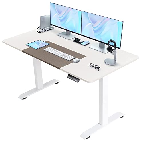 Homall Bureau Debout Électrique Réglable en Hauteur 140x70x(72-116) cm, Bureau Assis-Debout à Domicile, Panneau avec 4 Claviers à Mémoire Automatique, Équipé du Système Anti-Collision