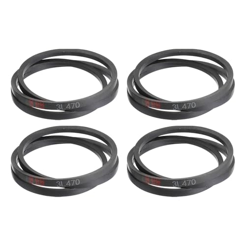 uxcell 4 Pcs 3L470 Classic Wrapped Rubber V-Belt, 47"(1194mm) Outside Circumference, 3L Profile V Belt 3/8" Width 7/32" Height