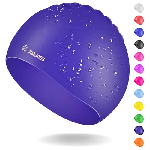 JIMJOOS Kids Swimming Cap 3-14 Years, Silicone Swim Cap for Boys & Girls, Anti-Slip, Stretchable, Waterproof Swimming Hat