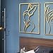 Glamativity 4 Pack Gold Wall Art Decor, Minimalist Single Line Real Metal Wall Art, Woman's Body Shape Abstract Wall Art (Gold Classic Style, 17 x 11.8'')