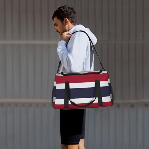 Sac de nuit drapeau Thaïlande noir taille unique pour week-end