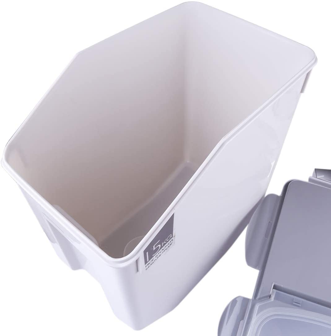 10/15 kg Conteneur de Riz Boîte de Riz Rangement Conteneur de Riz Récipient Céréateur Boîte de Rangement Alimentaire Boîte de Rangement des Grains de Cuisine pour la Cuisine - Gris,10kg