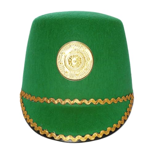 YiZYiF British Soldier Hat Adult Toy Soldier Costume Marching Band Majorette Ring Master Top Hat Cosplay Accessory Green One Size
