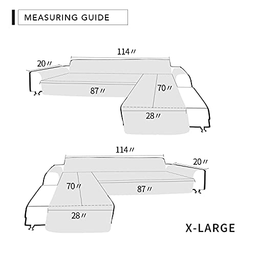 Image of Easy-Going Sofa Slipcover L Shape Sofa Cover Sectional Couch Cover Chaise Lounge Cover Reversible Sofa Cover Furniture Protector Cover for Pets Kids Children Dog CatA‚ (X-Large, Light Gray /Light Gray), Microfiber
