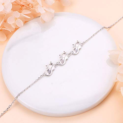 Cat Kitty Anklet For Women S925 Sterling Silver Adjustable Foot Ankle Bracelet #TOP3