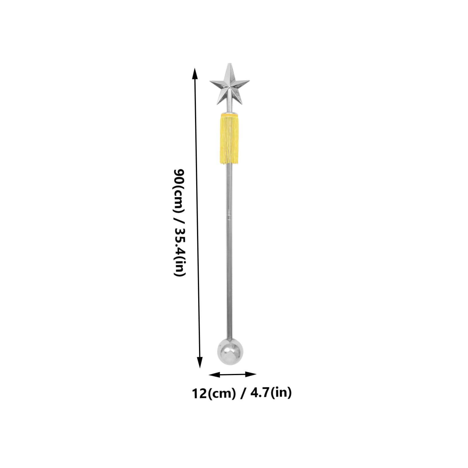 Dirigentenstab 90cm aus Edelstahl und Abs, Silber, 1 Stück