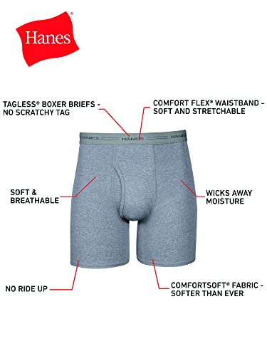 image for Hanes Men Hanes Boxer Briefs, Cool Dri Moisture-Wicking Underwear, Cot