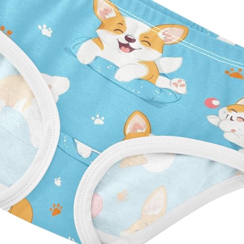 Wusikd Corgi Dog Girls' Underwear Cotton Girls Briefs Soft Toddler Underwear 2T4