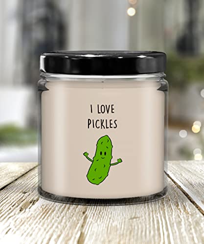 Spreadpassion I Love Pickles Candle - Soy Wax Candle - Hand Poured Candle - 9 Oz Vanilla-Scented Candle - Candle Jar #TOP6