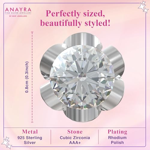 Image of 925 Pure Silver Earrings for Women | Hallmarked Pure Silver Stud Earrings | Hypoallergenic Lightweight Daily Wear Jewellery | Gift for Wife, Girlfriend, Mother, Sister | Birthday, Anniversary, Rakhi