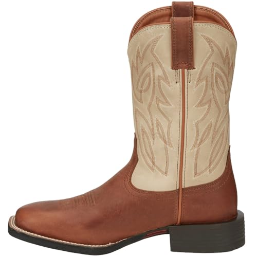Image of Justin Canter 11 inch Western Boots for Men, Full Grain Leather, Woven Lining, Square Toe, Slip-Resistant Rubber Outsole