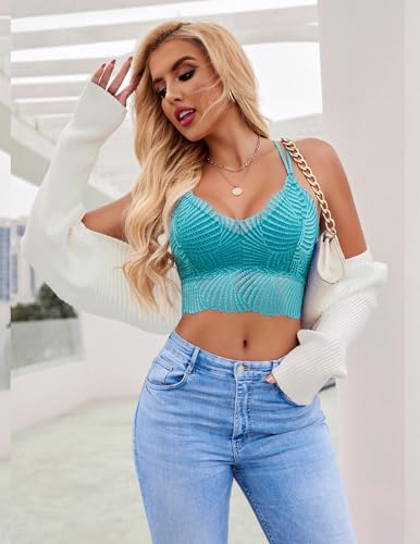 Image of Avidlove Lace Bralette for Women V Neck Camisoles Racerback Adjustable Strap Crop Top