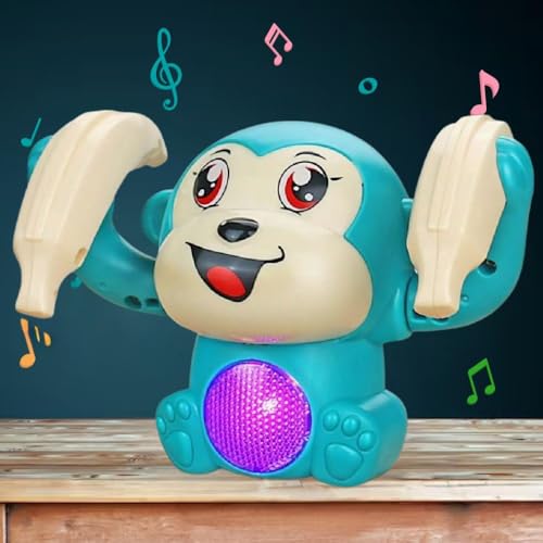 ToyMagic Dancing Monkey|Voice & Touch Sensor with Musical Light & Sound Effect|AAA Battery Operated|Birthday Gift|Spinning & Rolling Doll Tumble Toy for Kids 1 Year +|Made in India|Sea Green (B0D2ZWJM86) Amazon Price History, Amazon Price Tracker